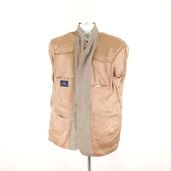 Brooks Brothers 346 Silk Wool 42R Tan Check W/ Yellow Windowpane Sport Coat 2 Bu - Picture 11 of 13